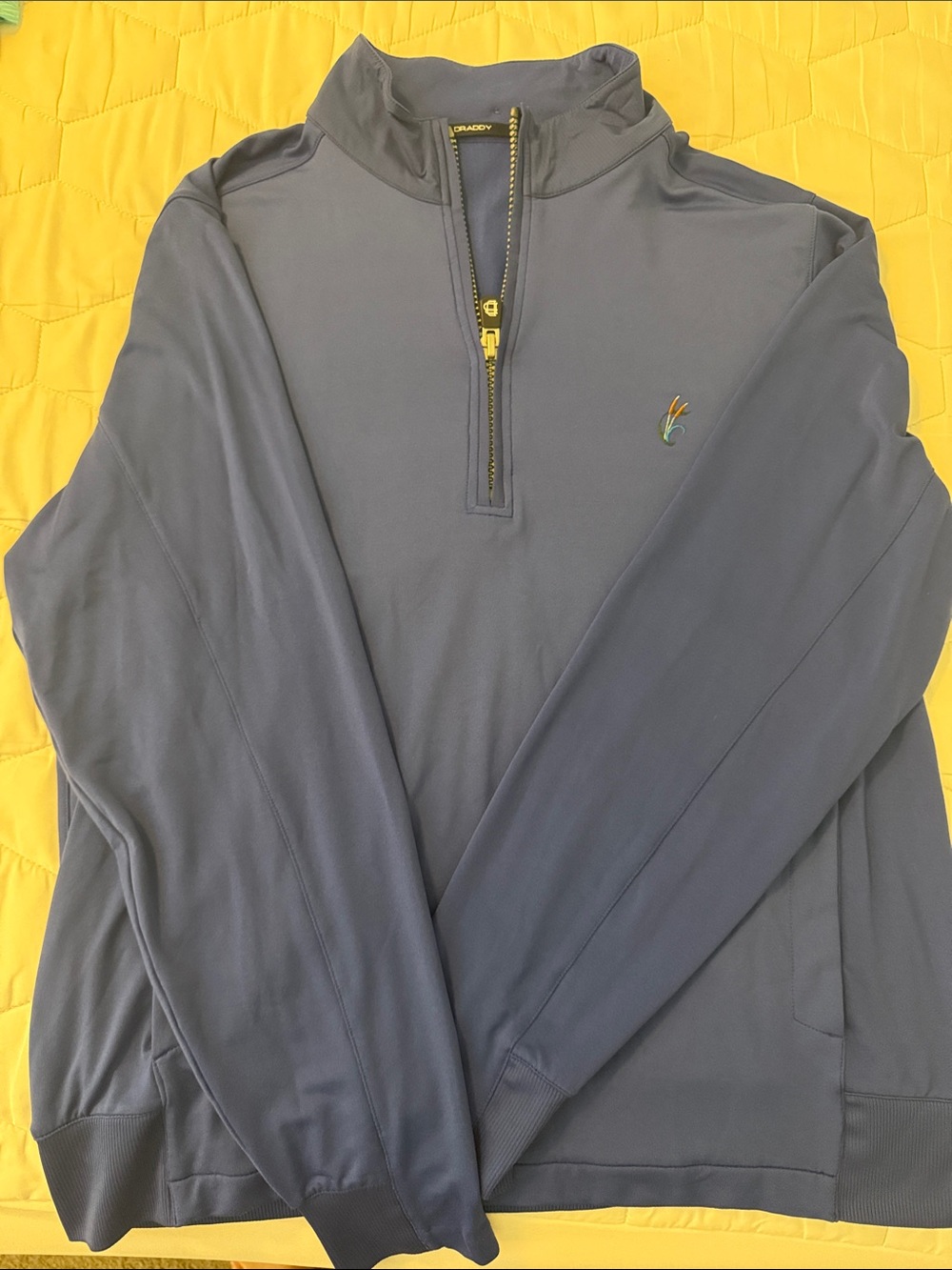 Blue 1/4-Zip Men's Pullover with Subtle Chest Logo
